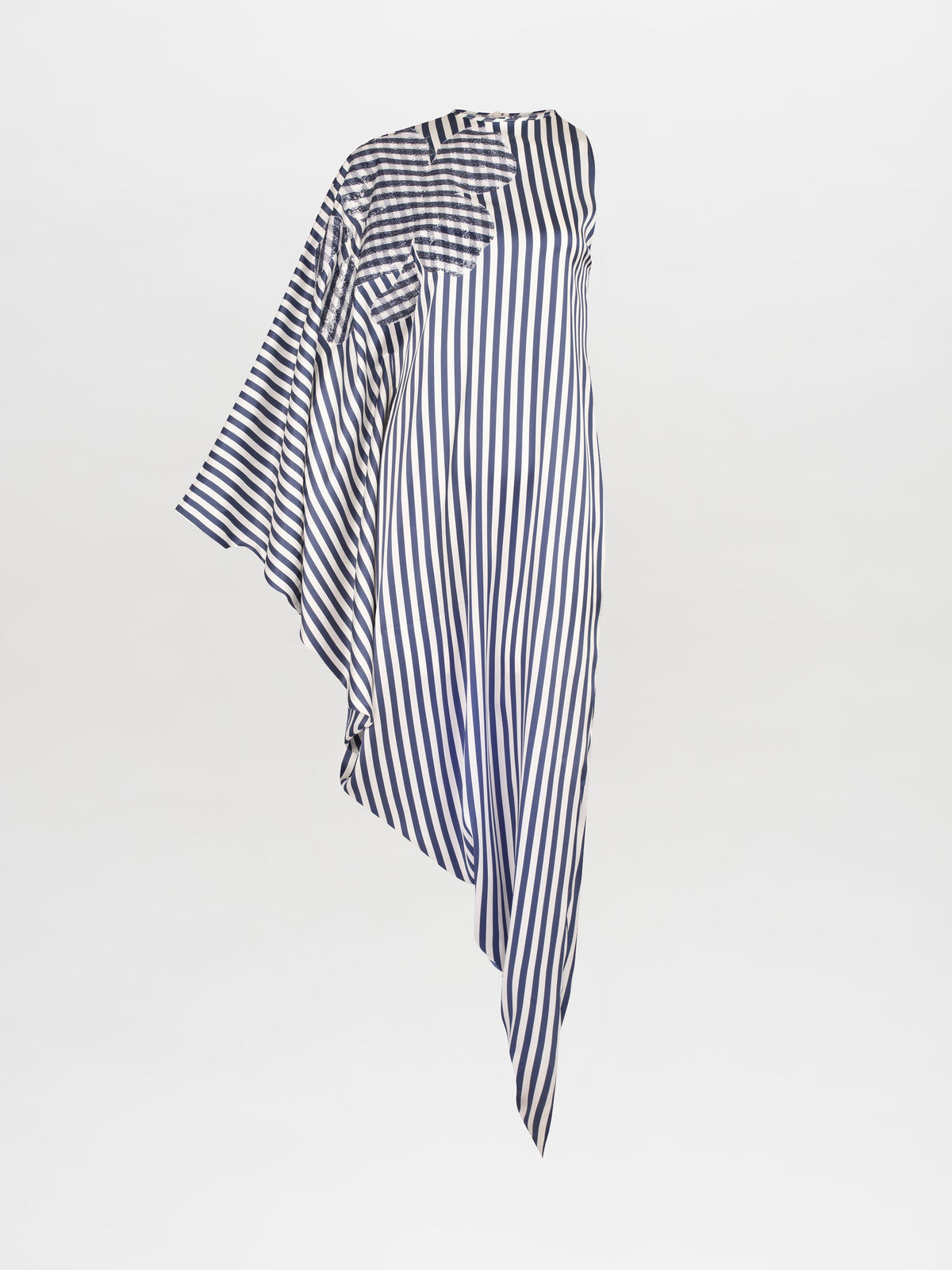 Silvia Tcherassi's Golda Dress White Blue Stripes