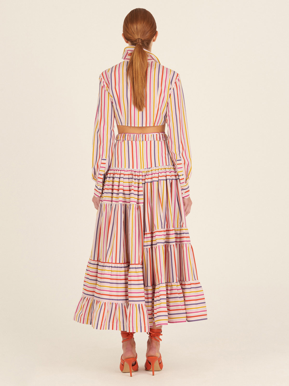 Silvia Tcherassi's Marcel Blouse Golden Magenta Stripes