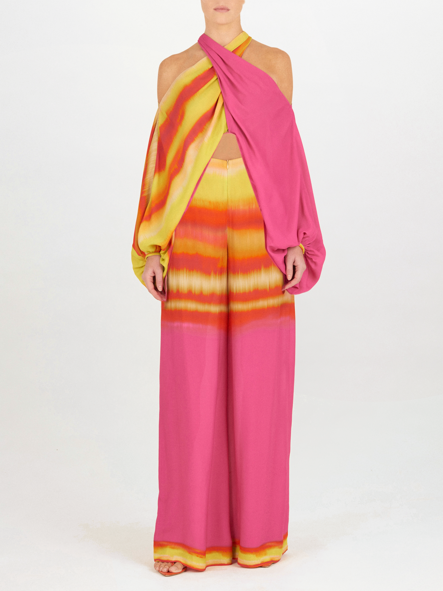 Silvia Tcherassi's Benedetto Pant Fuschia Lime Stripes