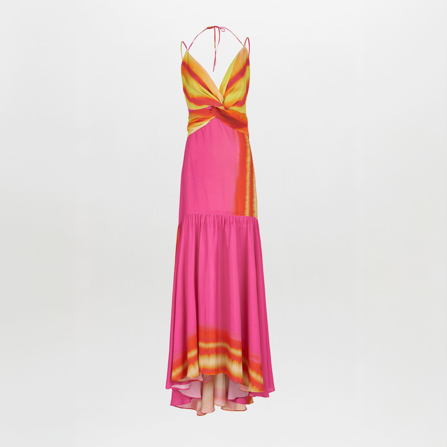 Silvia Tcherassi's Eva Dress Fuchsia Lime Stripes