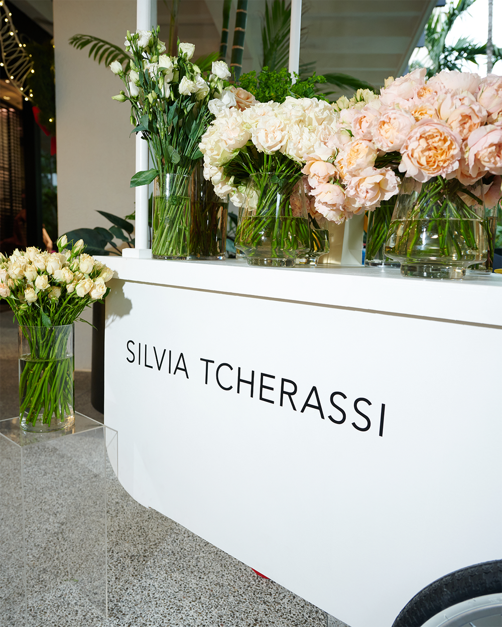 A white cart with 
