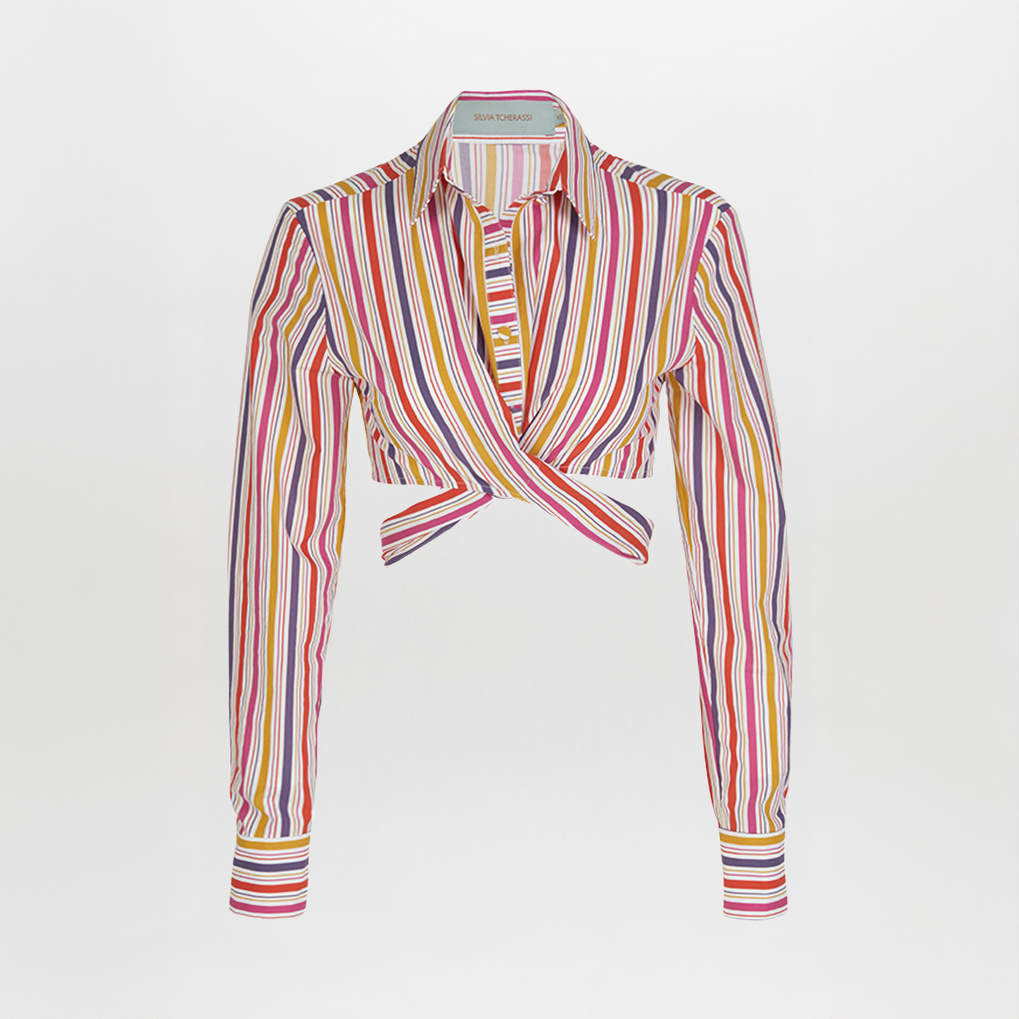 Silvia Tcherassi's Marcel Blouse Golden Magenta Stripes
