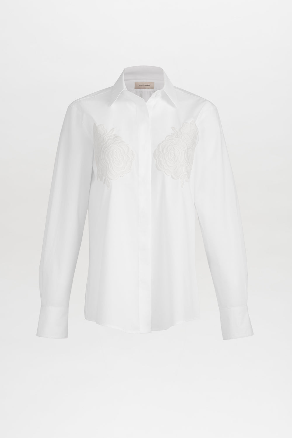 White shirt with a white background.