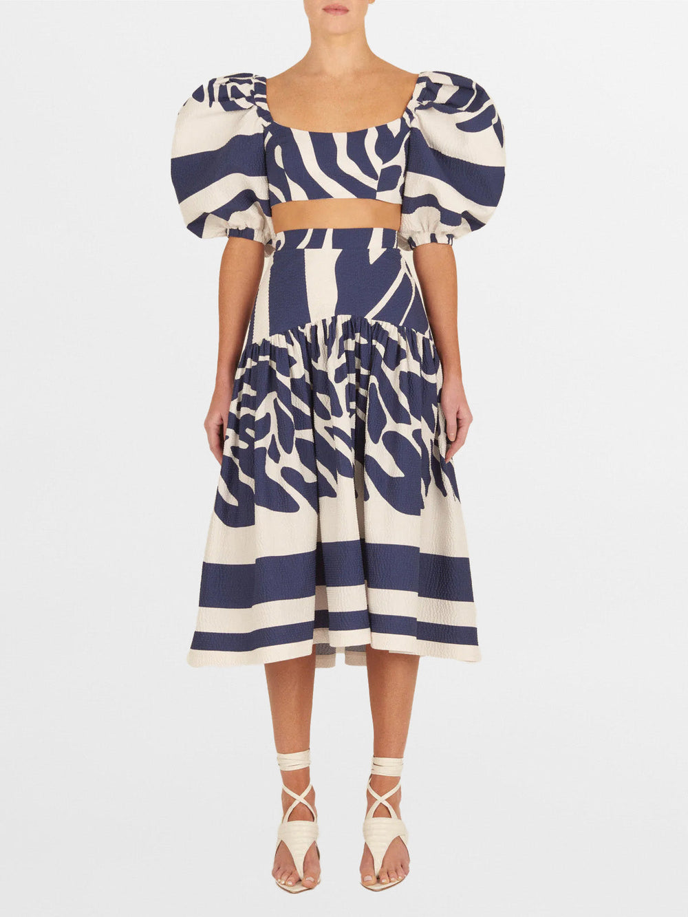 Silvia Tcherassi's Elena Top Navy White Mosaic