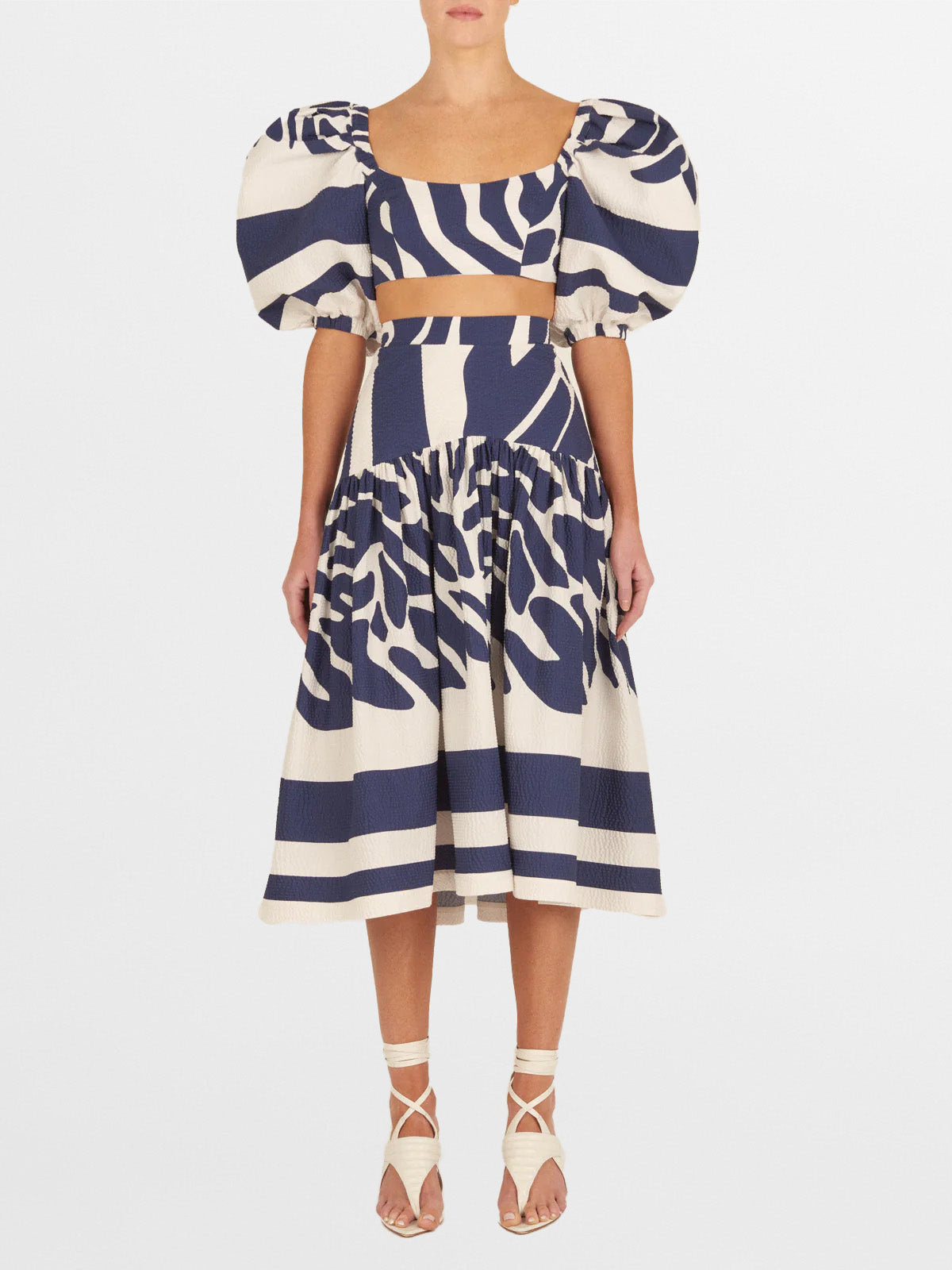 Silvia Tcherassi's Elena Top Navy White Mosaic