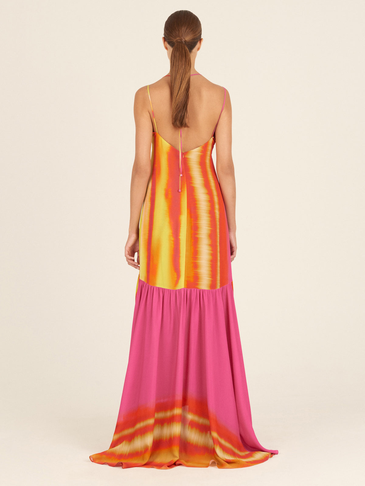 Silvia Tcherassi's Eva Dress Fuchsia Lime Stripes