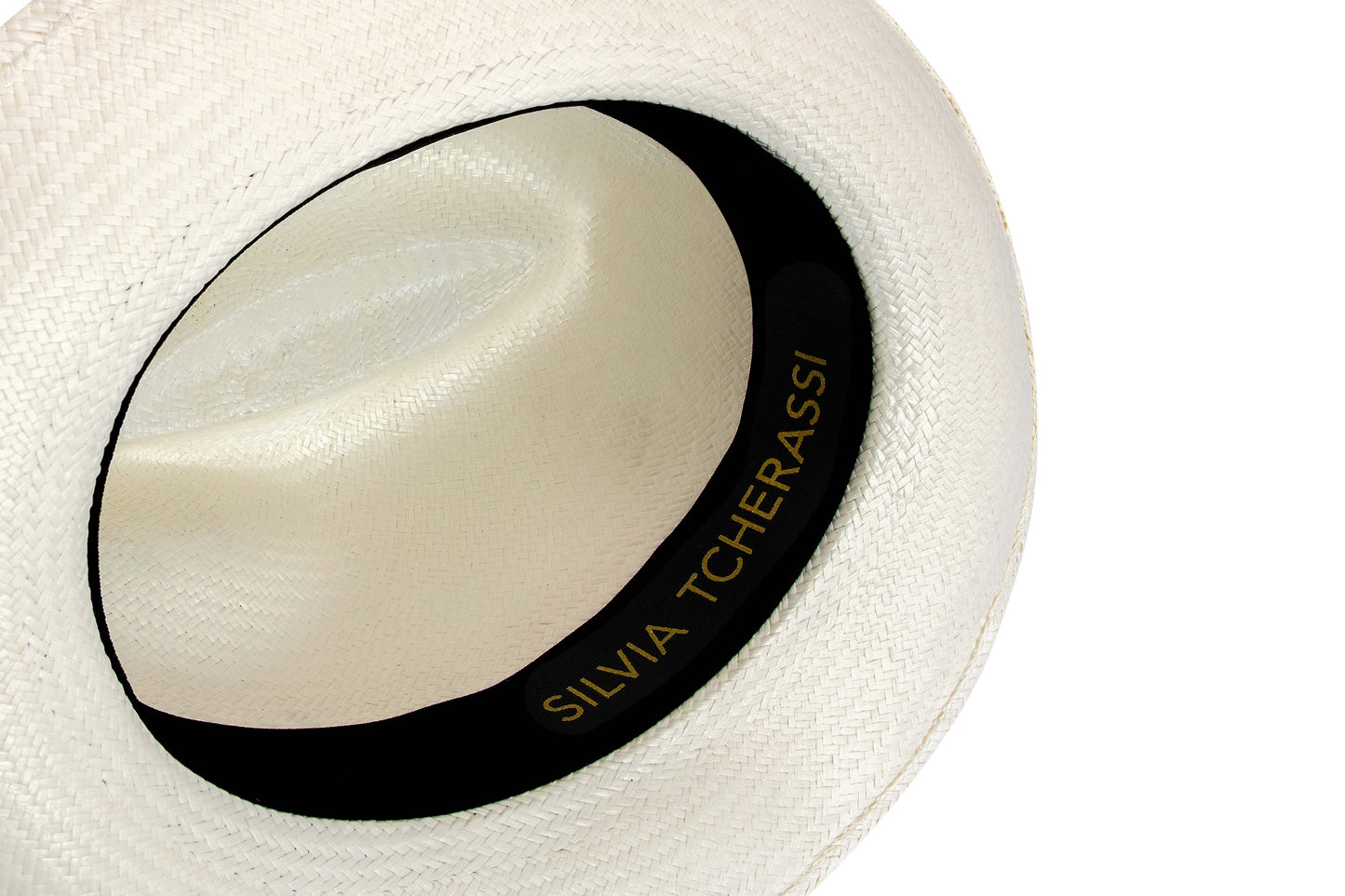 Roosevelt Hat Black with a black band, isolated on a white background.