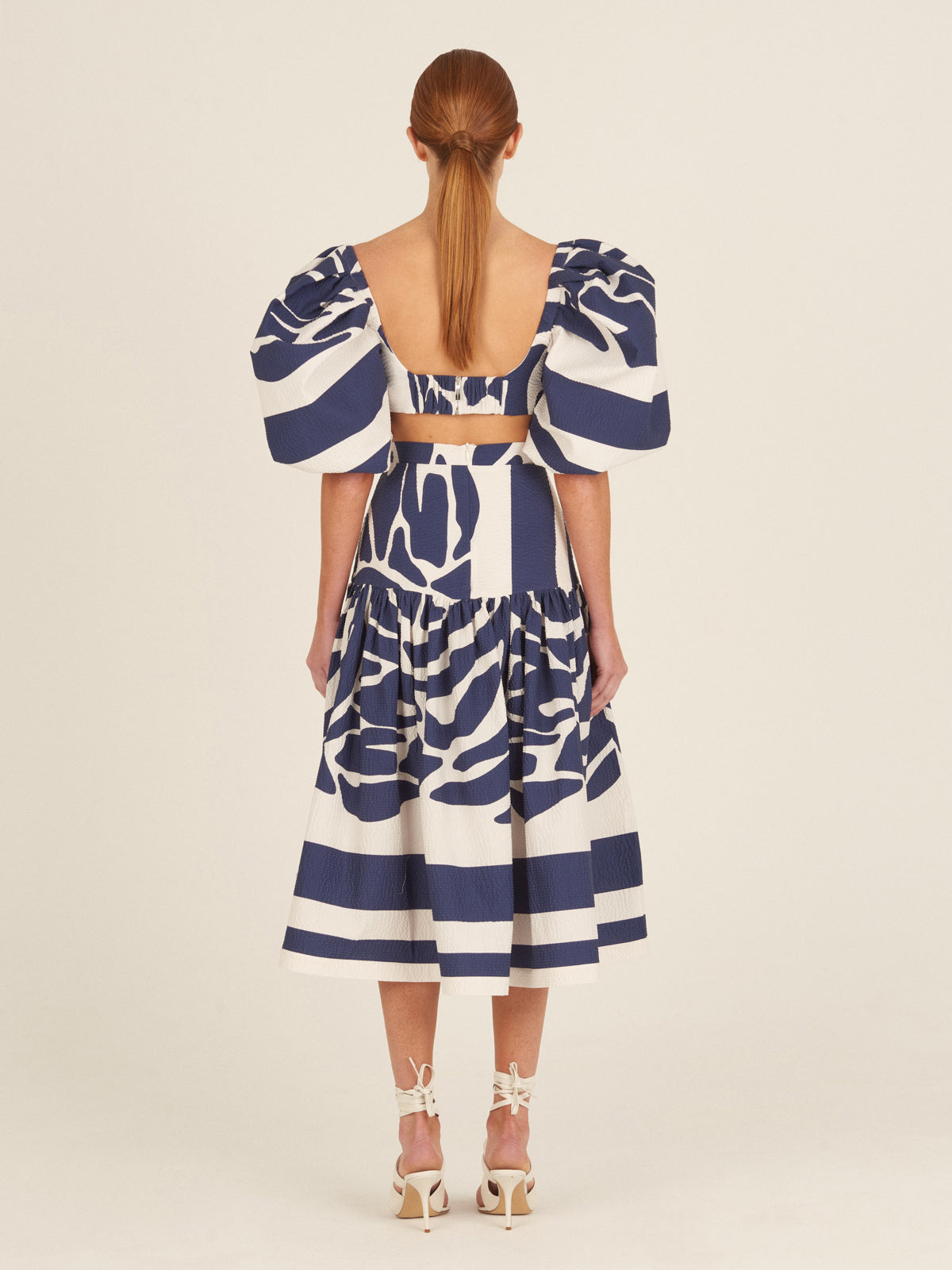 Silvia Tcherassi's Elena Top Navy White Mosaic
