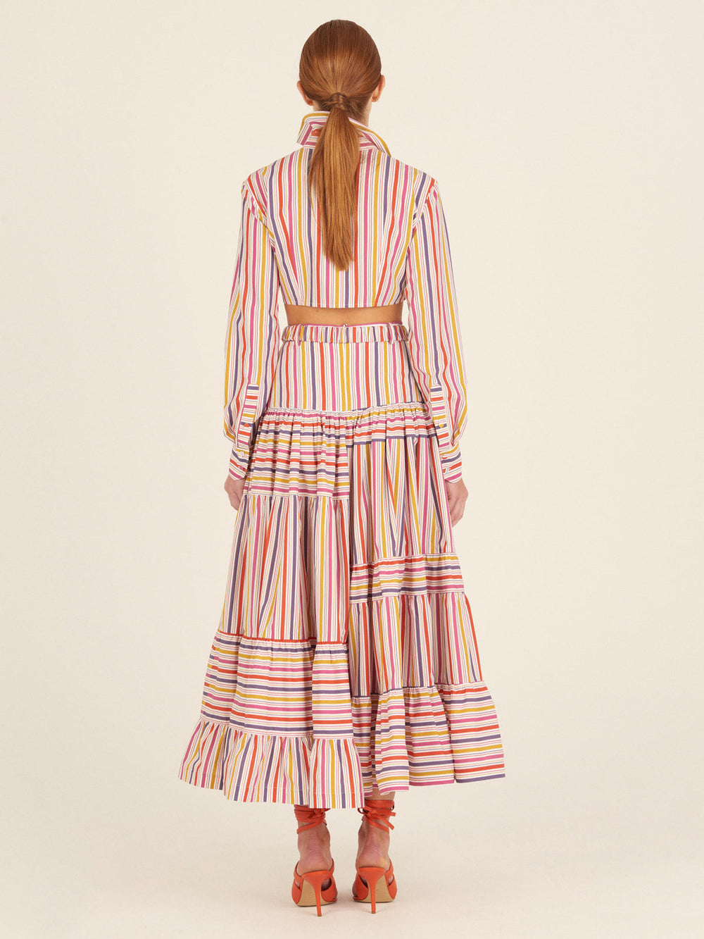 Silvia Tcherassi's Marcel Blouse Golden Magenta Stripes